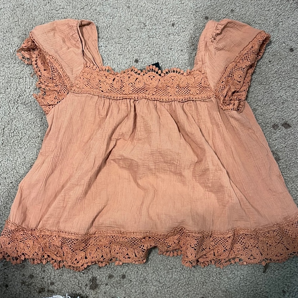 Rusty orange Lacey shein shirt